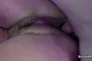 petite 18+ guy seduces mature woman for her intense anal first time fuck