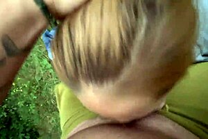 cum craving leads to sloppy forest throatfuck intrigue