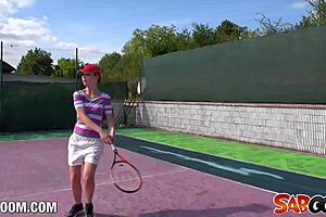 young euro redhead takes big cock training outdoors deep