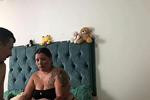 Latina cowgirl rides cock cheating at home