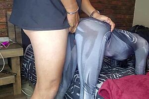 grace in spidergirl cosplay bends over as tight ass gets creampied overflowing with thick cum