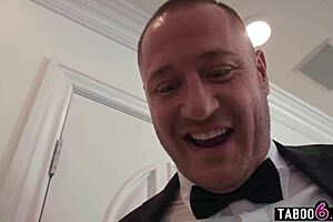 new bride takes interracial gangbang double penetration at wedding party