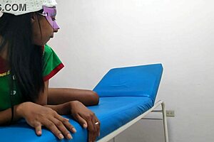 waiting in goblin costume at massage parlor for boyfriend fun