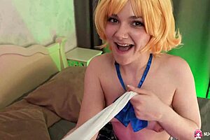 Blonde Fuck Doll Purr Simona Rides Boyfriend's Monster Cock Hard