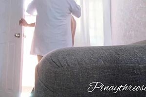 Asian homemade couple passionately fucking bent over cowgirl creampie juicy pussy moaning outdoor real deal