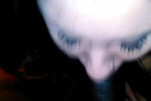 interracial slut gives nasty wet blowjob to huge cock