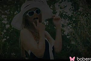 blonde jillian janson teases her natural tits outdoors in erotic solo 4k bliss