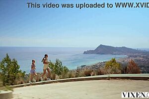 Vixen Spy Bella Spark Seduces Milan Cheek in Steamy FFM Threesome Action