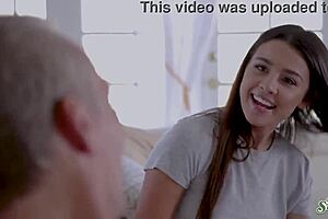 19yo petite babe sucks and rides huge cock hard and deep