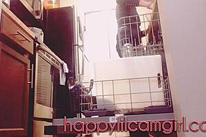 giantess cleans kitchen ignoring your tiny desperate gaze