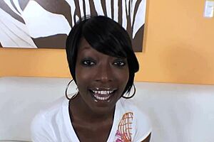 ebony amateur drips wet saliva teasing big black facial