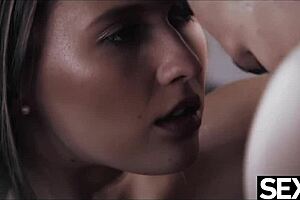 Her big tits bounce wildly during lover's deep doggystyle thrusts