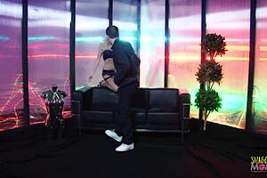 Horny Blonde Milf Rides Monster Cock Cowgirl on Sofa Cums