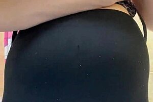 slut shows off big milky tits shower tease homemade