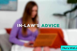 Stunning blonde Skylar Snow's massive natural boobs glide in wet Nuru massage for Derrick Pierce