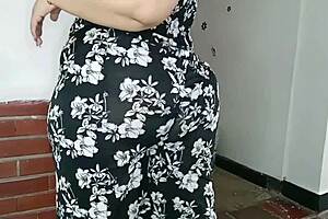 big ass slut shakes nalgas long dress bounces on cock homemade