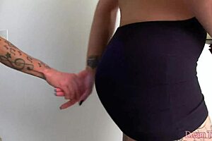 sexy tall tranny amanda ferraz bends for intense bareback anal pounding