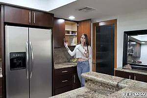 hot busty milf teases bra panties then chokes gags on monster cock