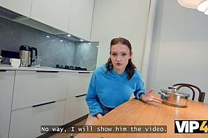 russian flexible slut trades first anal for apartment stay