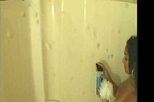 Island hottie from trinidad showers in steamy ebony bath