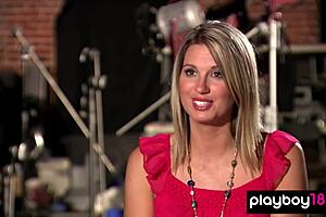 amateur blonde nicole in glasses pleasures big cock library style