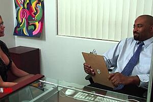 barbie sinclair sucks and fucks big black cock for the job!