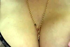 slut shows off big milky tits shower tease homemade