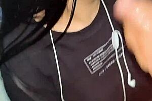 young babe fucks hidden at work for cash deepthroat action