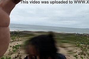 big ass ebony slut takes beach anal creampie from voyeur big cocks