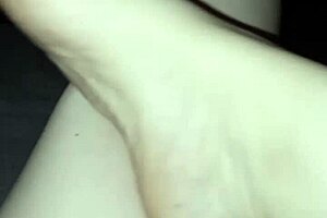 barefoot tease slips her foot into shadowy unknown depths