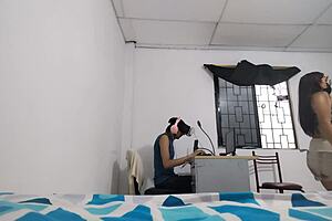 busty lustful babe dances sensually in vr apartment