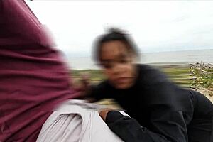 big ass ebony slut takes beach anal creampie from voyeur big cocks