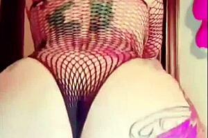 redhead milf grinds wet shaved pussy on massive black dildo riding hard