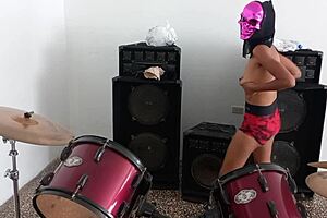 Hot Latina Brunette Prepares Homemade Halloween Look