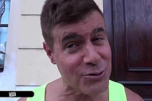 Gushing Russian Receptionist Chokes On Inked Stud's Cock In Elevator Ride