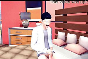 Solo guy masturbates until hot threesome cum explosion hits