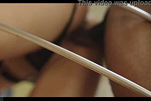 French slut sucks black waiter's dick then calls boyfriend for rough fuck