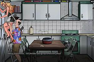 jenny captures exhibitionist cums on her tits in steamy hentai game