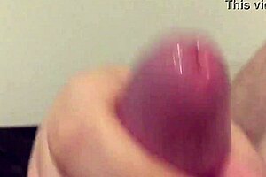 chubby wife strokes pov handjob over hairy pussy in slow motion cumshot