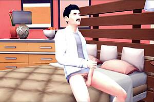 Solo guy masturbates until hot threesome cum explosion hits