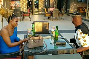 What happens when ebony goddess meets sexy naija pornstar for exclusive bar kissing and orgasms?