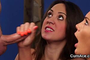 hey flirty model swallows every sperm shot facial load eagerly