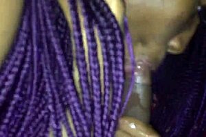 Skinny teen slurps monster black cock in sloppy late night top