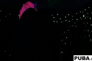 two blonde babes share intense pussy licking on halloween night