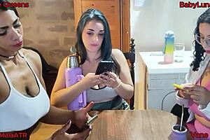 we tied him up tight and took turns dominating his ass with our strapons 👯‍♀️🔥