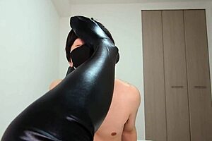 cute college girl's steamy black sock footjob foot fetish session