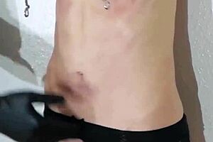 i surrender as your sub tied up on the bondage machine clamps squeezing nipples squirting hard