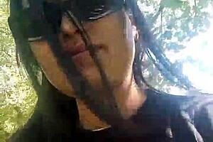 she masturbated blissfully in the river spotting a sneaky voyeur nearby