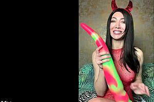 sexy devil hotkinkyjo stretches ass with long organotoy dildo prolapse