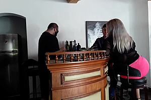 married blonde sneaks away to fuck bareback at the bar tonight